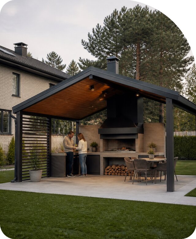 Мангал под навесом в Люберцах цена от 47345 р. | РадиДОМА-Люб